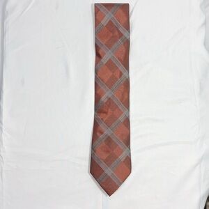 Kenneth Cole Brown and Gray Plaid Tie